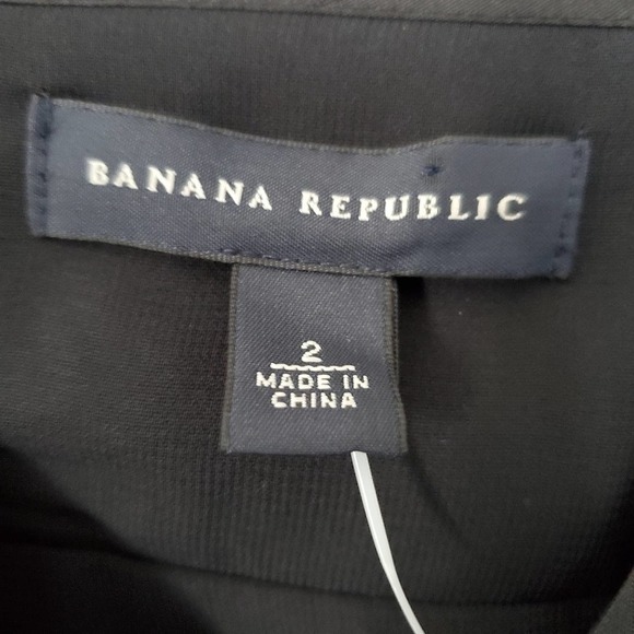 Banana Republic Gold Embroidered Silk Cocktail Dress Black Size 2 - Picture 7 of 9